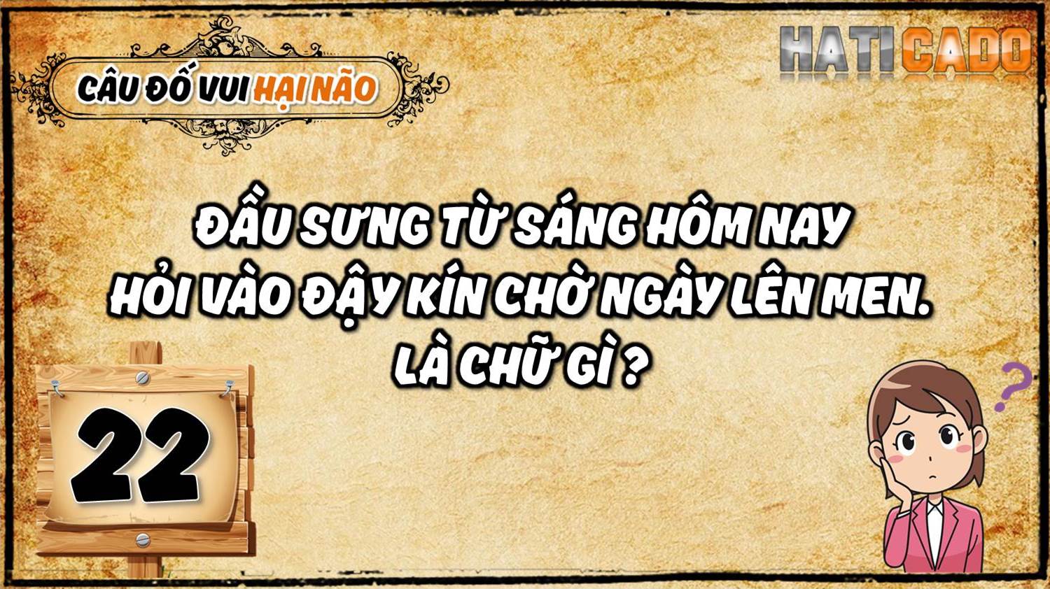 Cau do vui hai nao co dap an tap 22 cau do nhanh nhu chop tro choi tri tue Haticado